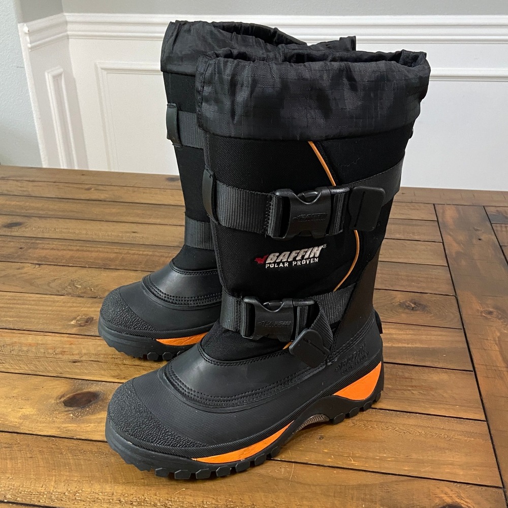 Baffin Wolf Mens Winter Boots Black Orange Polar Proven 4300-0015 Size 10